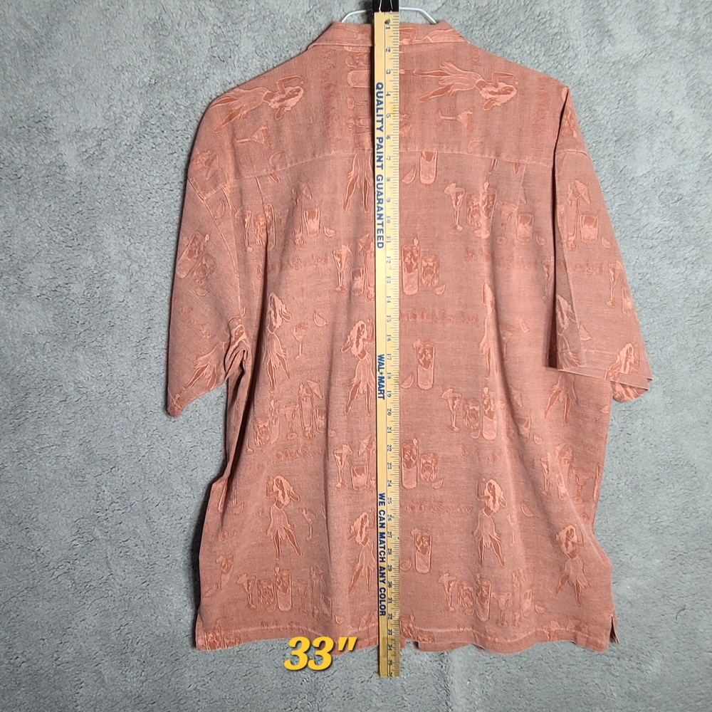 Big Dogs Salmon Silk Resort Wear Shirt XL - Picture 6 of 7